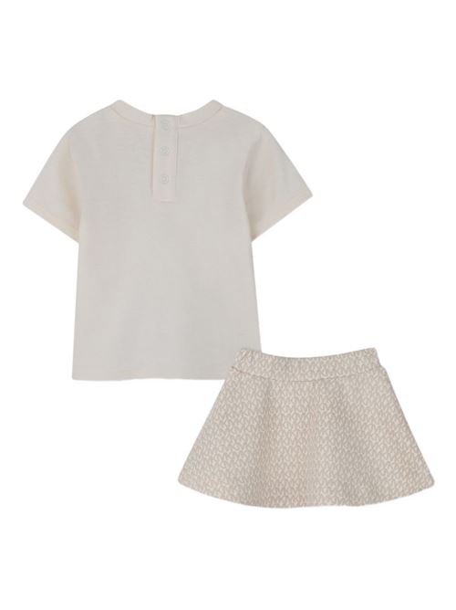 Completo bambina Michael Kors crema con t-shirt e gonna Michael Kors Kids | R30547190